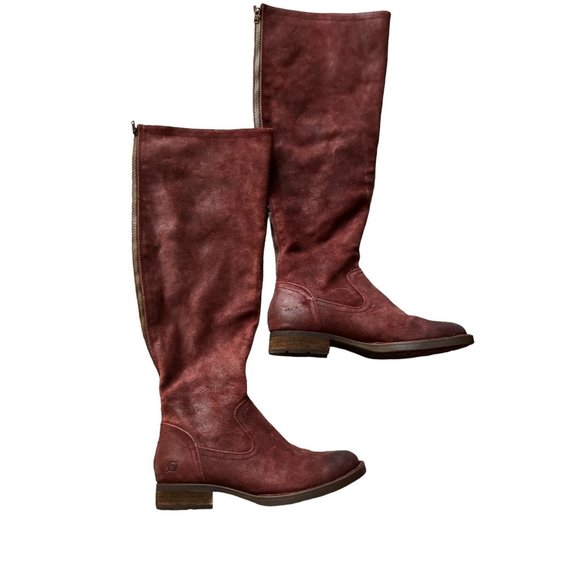 Shoes - Born Suede Tall burgundy Boots size 7.5M